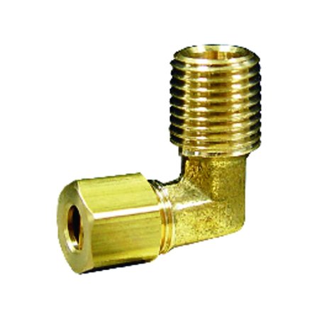 JMF 1/4 in. Compression X 1/2 in. D MPT Brass 90 Degree Street Elbow 4503645